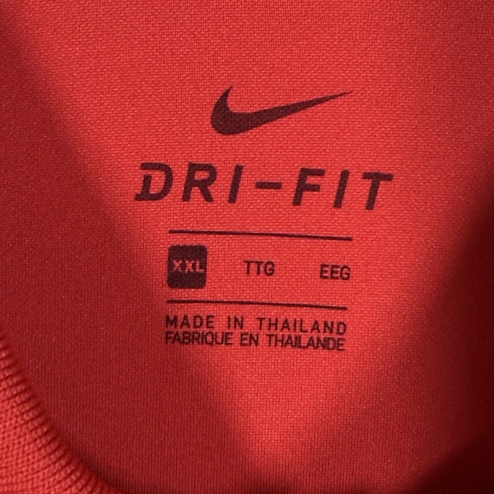 Nike Polo Shirt Mens XXL 2XL Red Jim Beam Whiskey Logo Golf Performance Logo